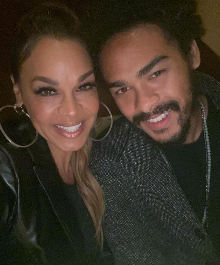 Trey Smith with his mother